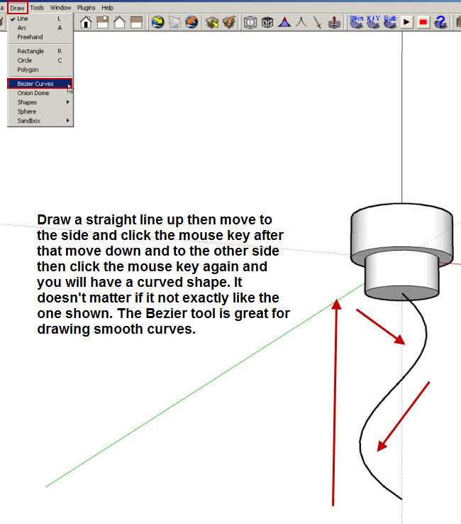 Create Curved Line with Bezier Tool